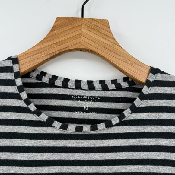 Gudrun Sjoden Organic Cotton Striped Essential Top in Black Grey Size M - Picture 4 of 9